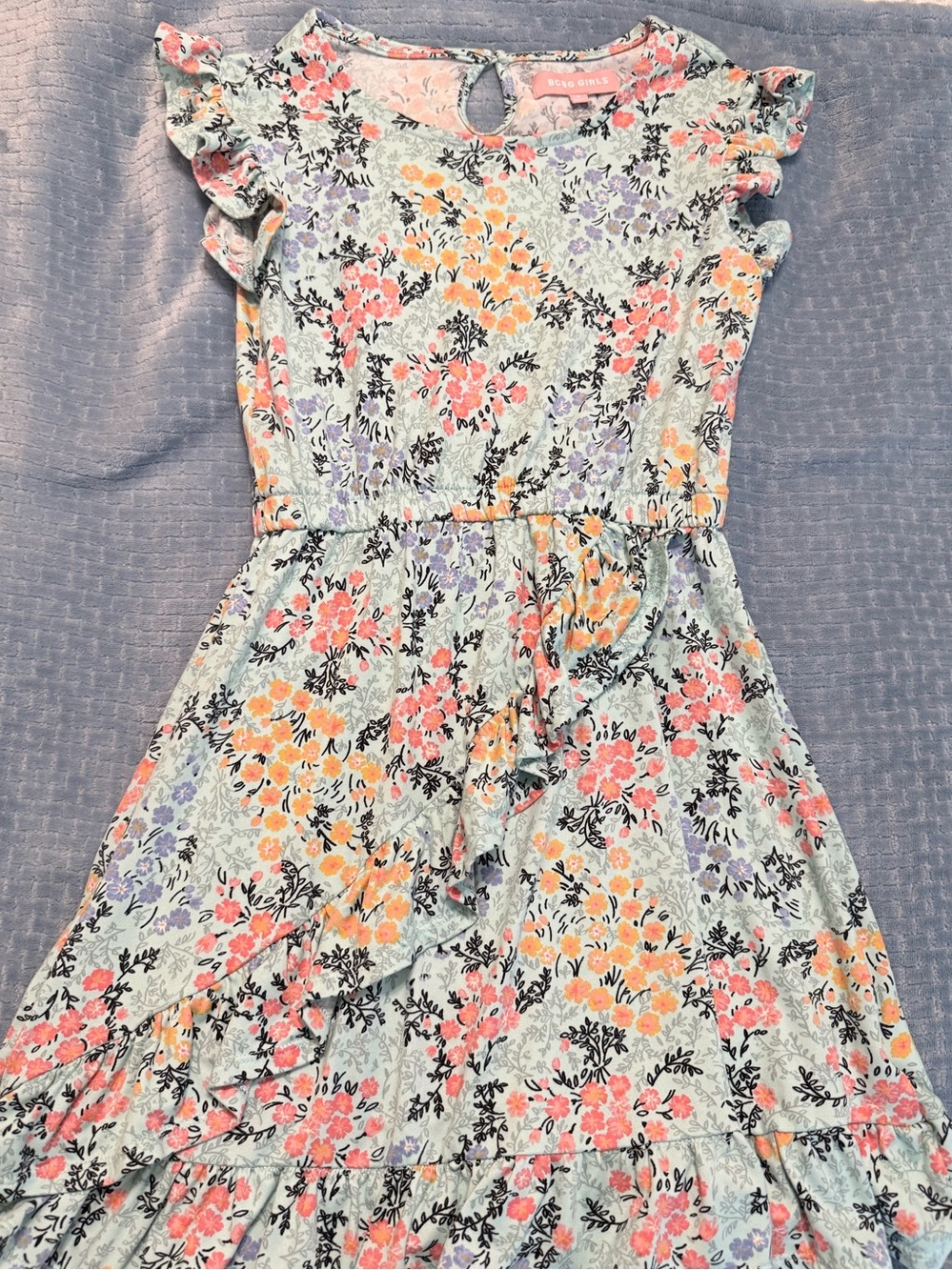 BCBG Girls Floral Ruffle Sleeve Flower dress girls 7/8